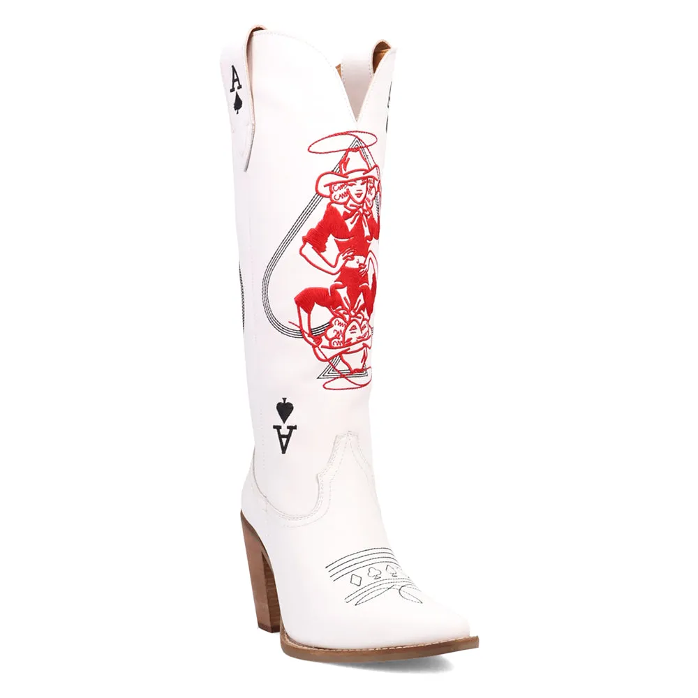 Ace Of Spades Embroidered Snip Toe Cowboy Boots