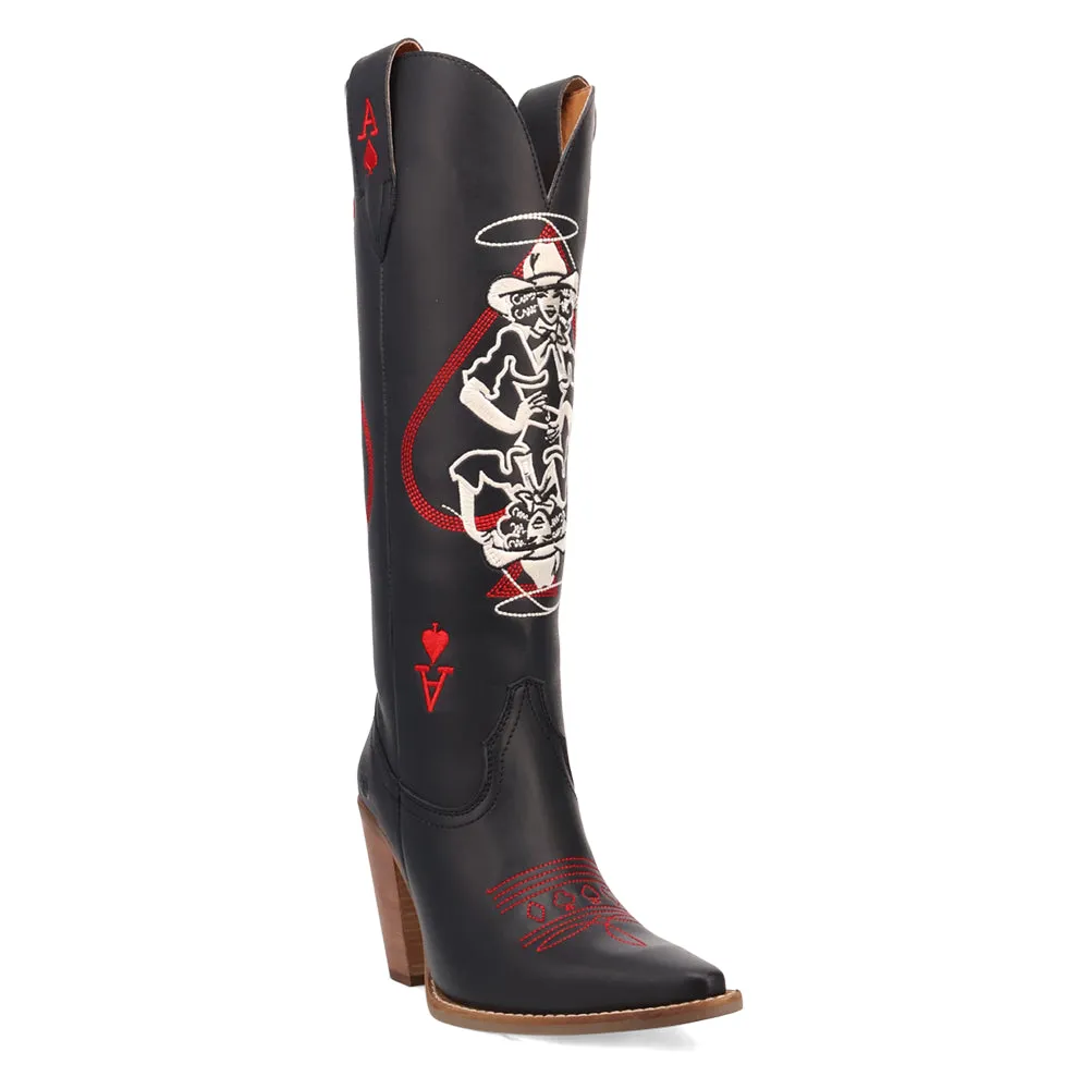 Ace Of Spades Embroidered Snip Toe Cowboy Boots