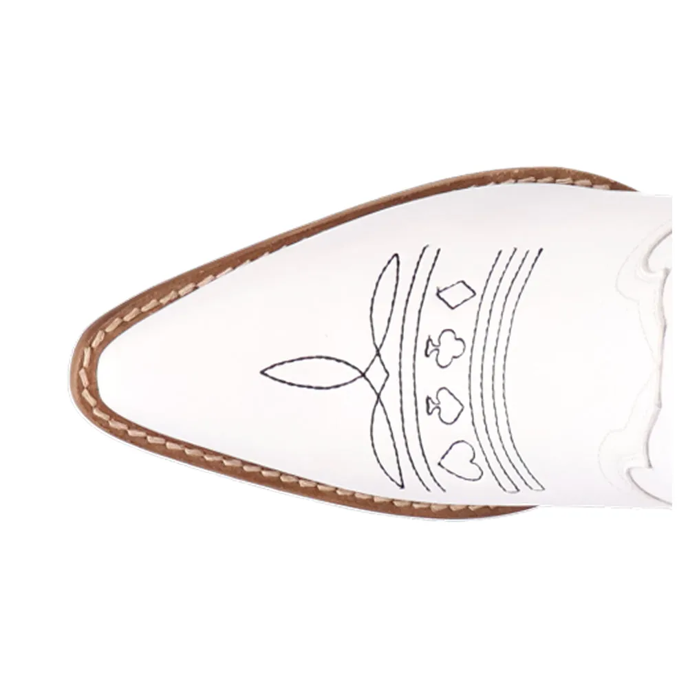 Ace Of Spades Embroidered Snip Toe Cowboy Boots
