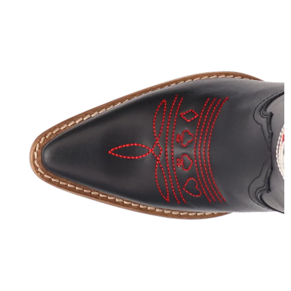 Ace Of Spades Embroidered Snip Toe Cowboy Boots