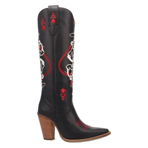 Ace Of Spades Embroidered Snip Toe Cowboy Boots