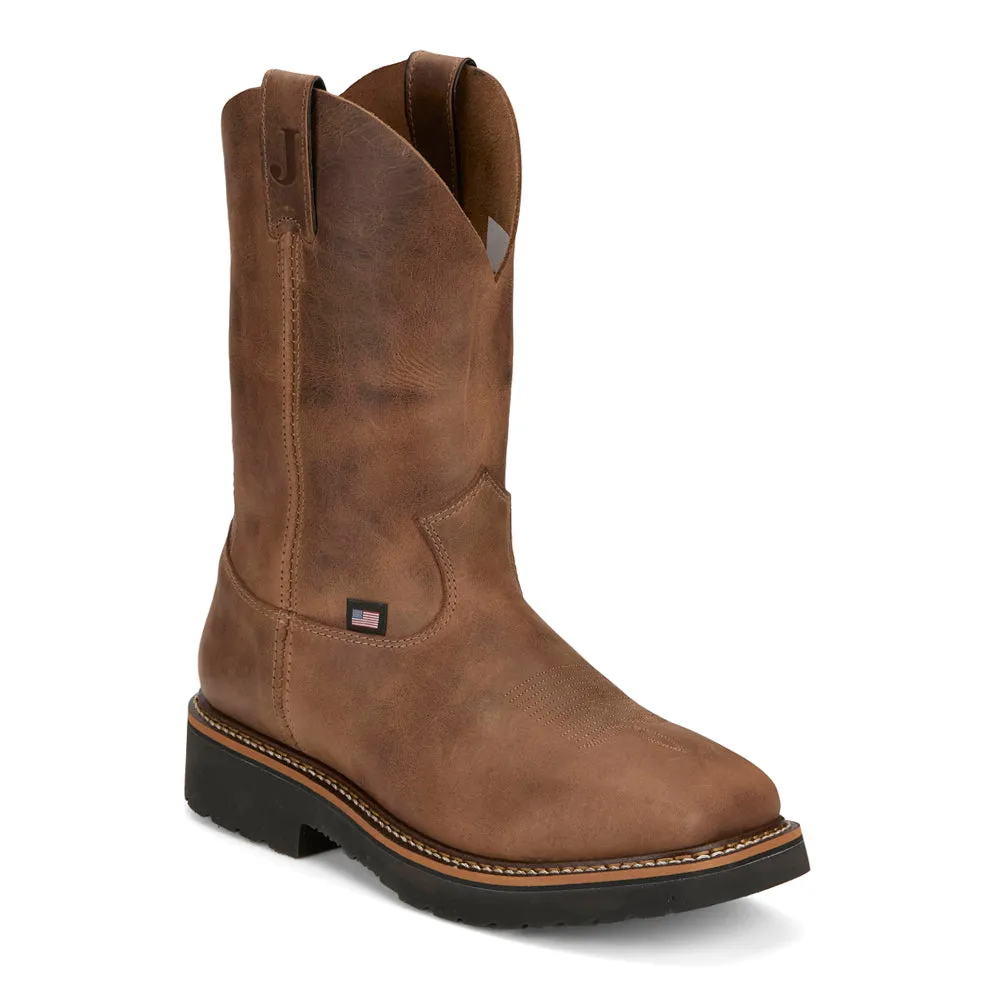 Ames 11 inch Pull On Slip Resistant Soft Toe Work Boots