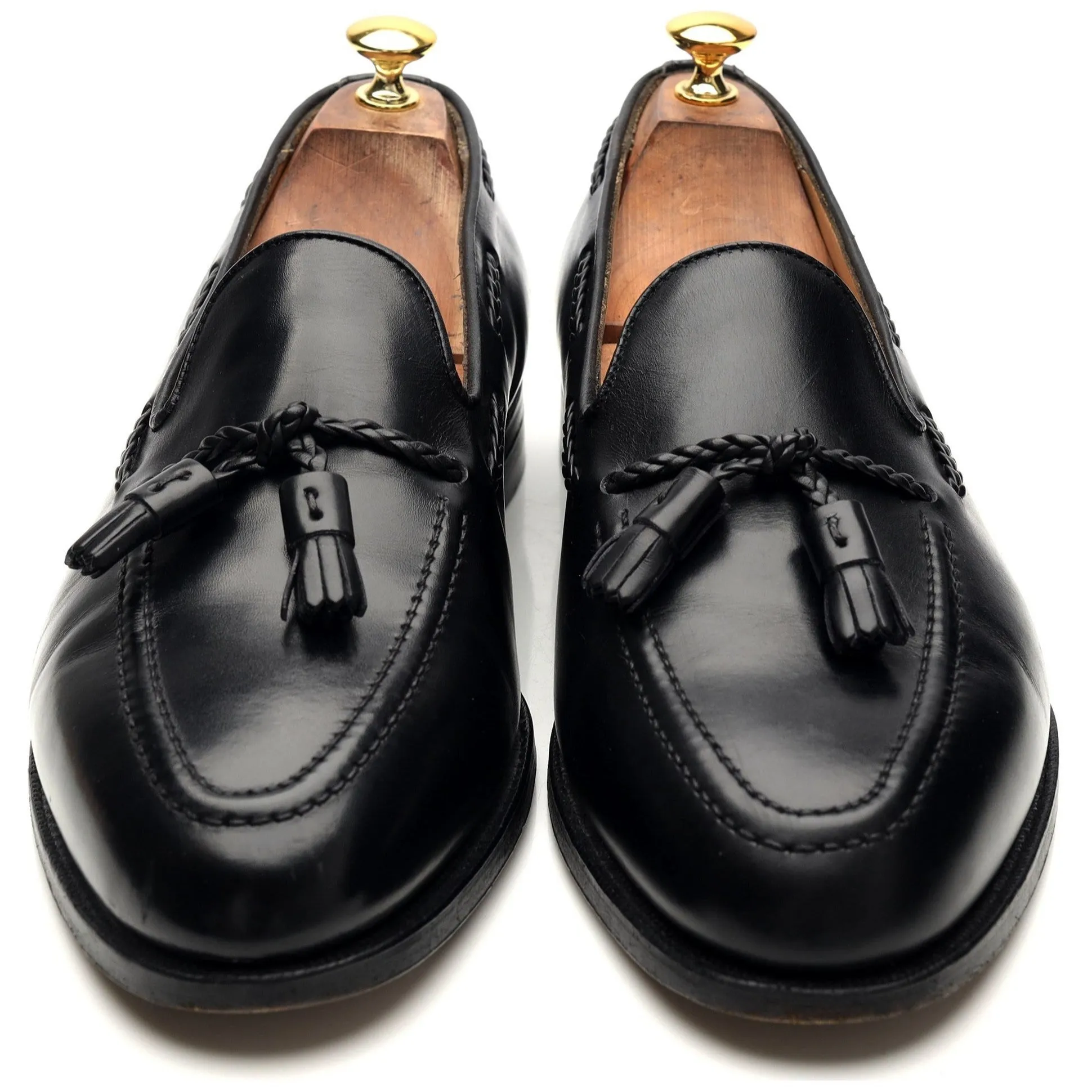 'Barnwell 2' Black Leather Tassel Loafers UK 11 EX
