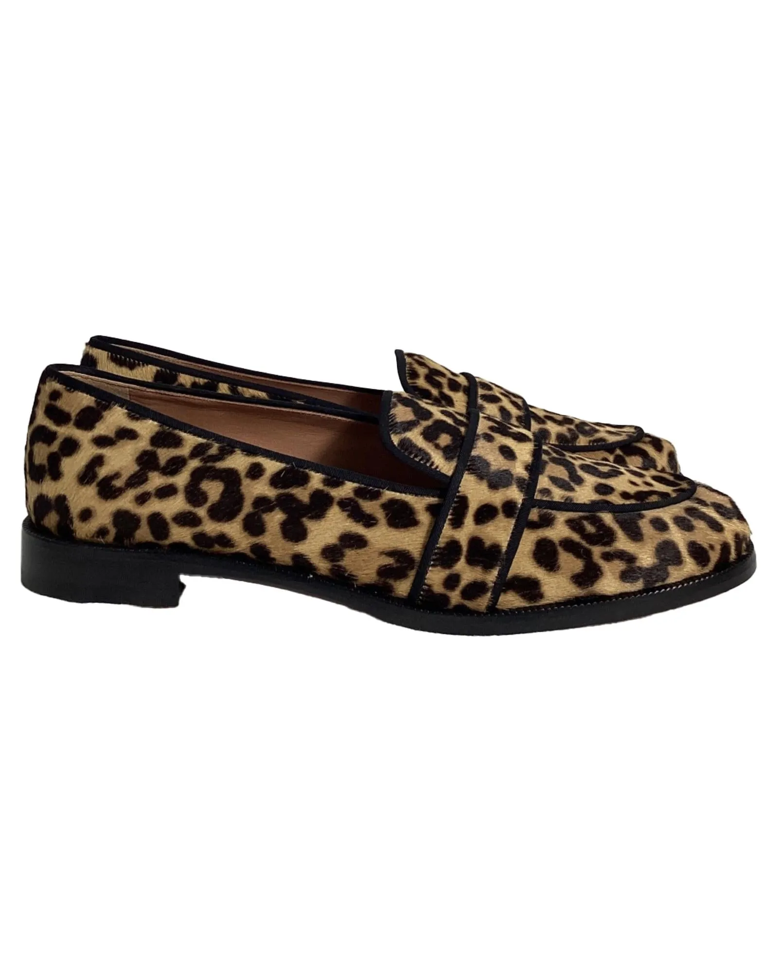 Calf Hair Loafers Leopard Print