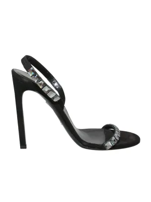 Embellished Suede Slingback Sandals