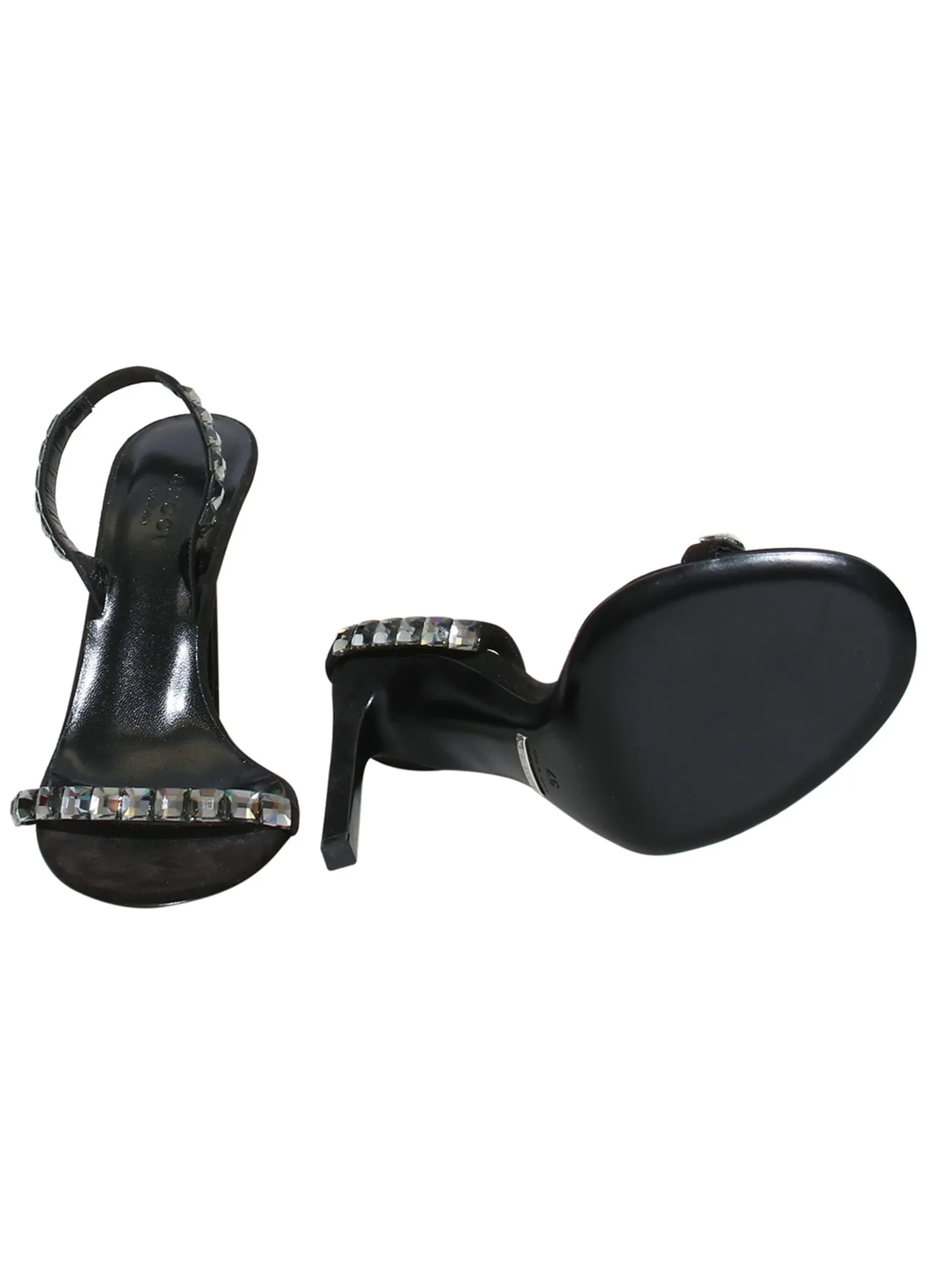 Embellished Suede Slingback Sandals