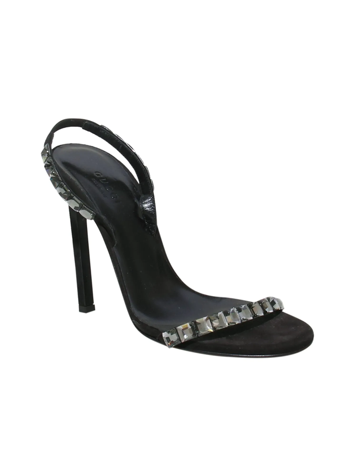 Embellished Suede Slingback Sandals