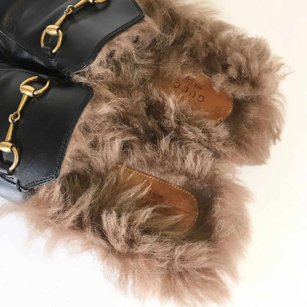 Gucci Princetown Fur Loafers