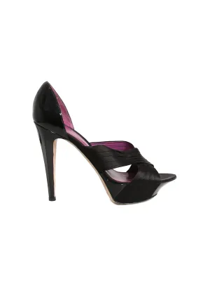 Satin and Leather Platform Sandals